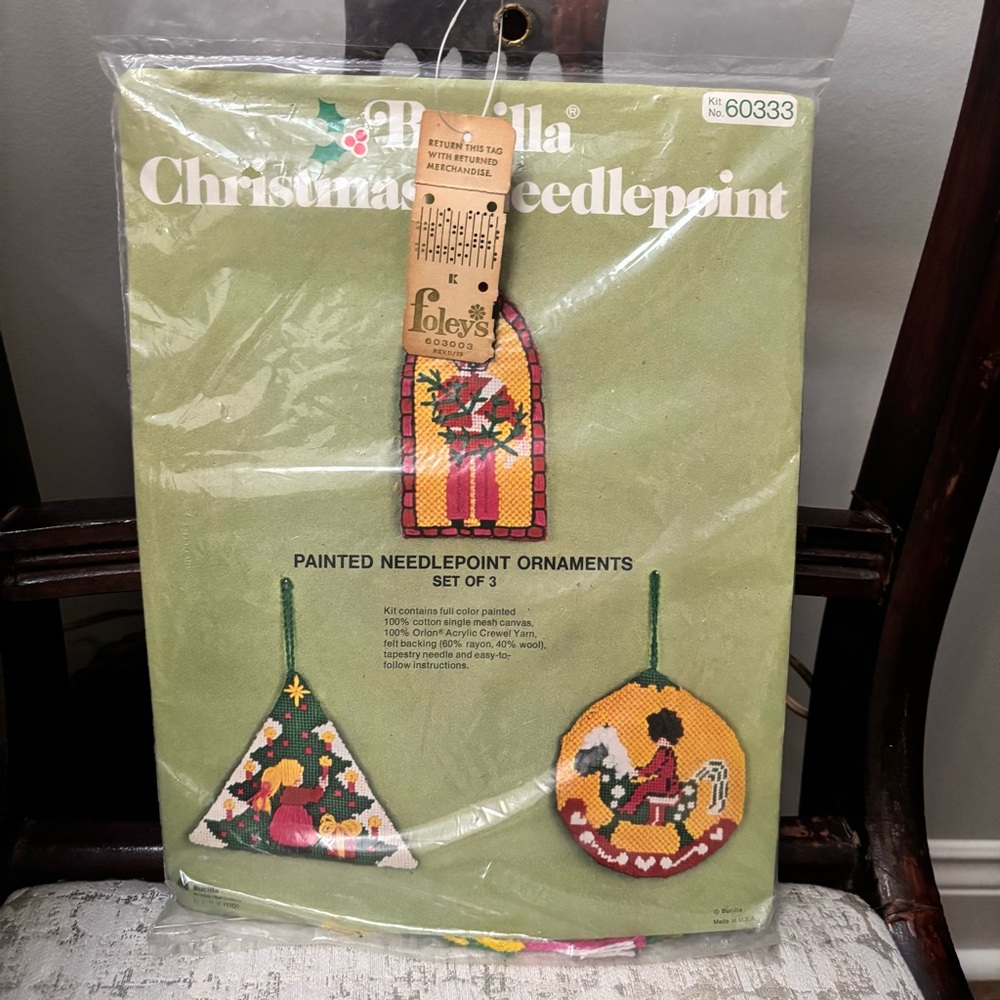 Bucilla Christmas Needlepoint Ornaments Set NIP